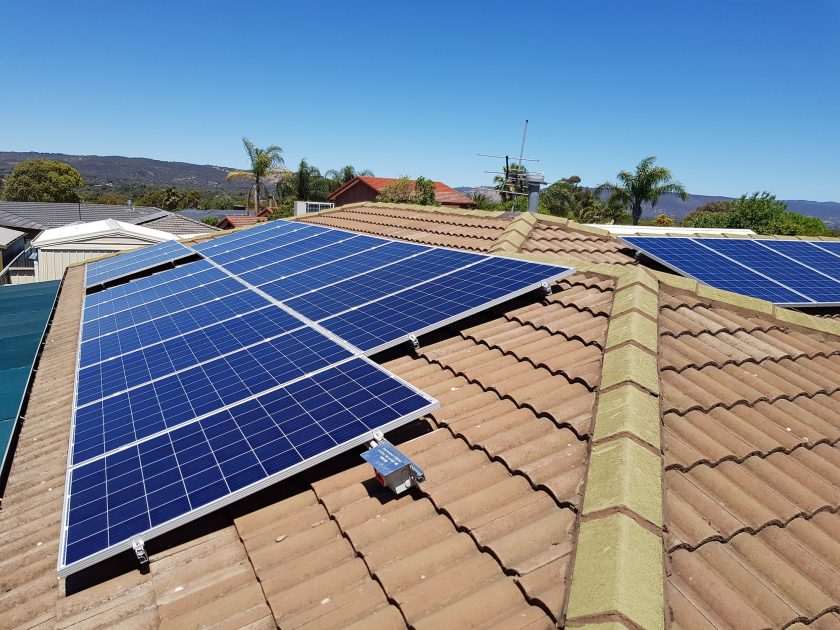Photo of solar panels installed on an Adelaide home.